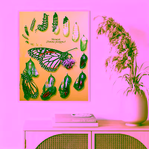 LIENZO CICLO DE VIDA MONARCA